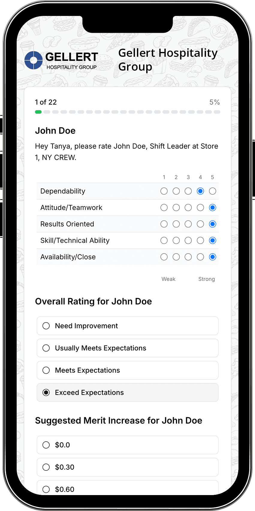 2-Way Self Evaluation Interface